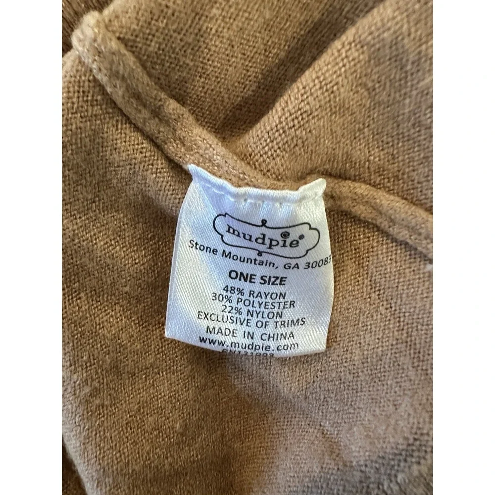 Mudpie S M L XL Sweater Mock Neck Tan Oversized
